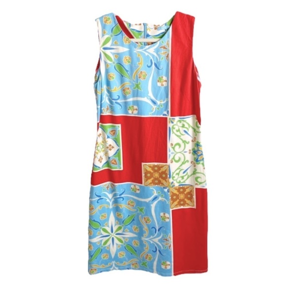 J. McLaughlin Floral Dress Sleeveless Patchwork Color Block Size Small - Picture 1 of 7